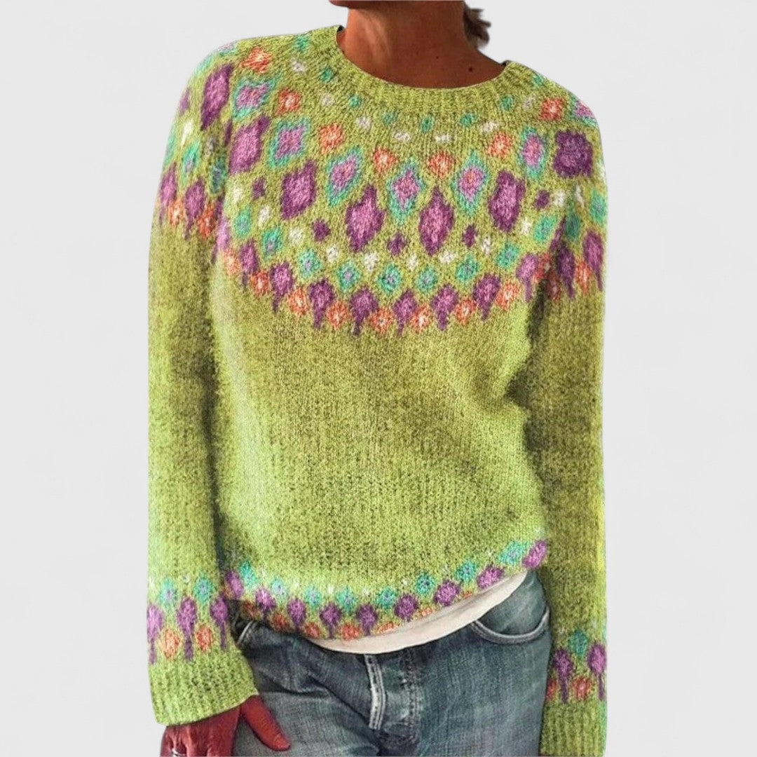 HALINA | Sweter oversize w nordyckie wzory