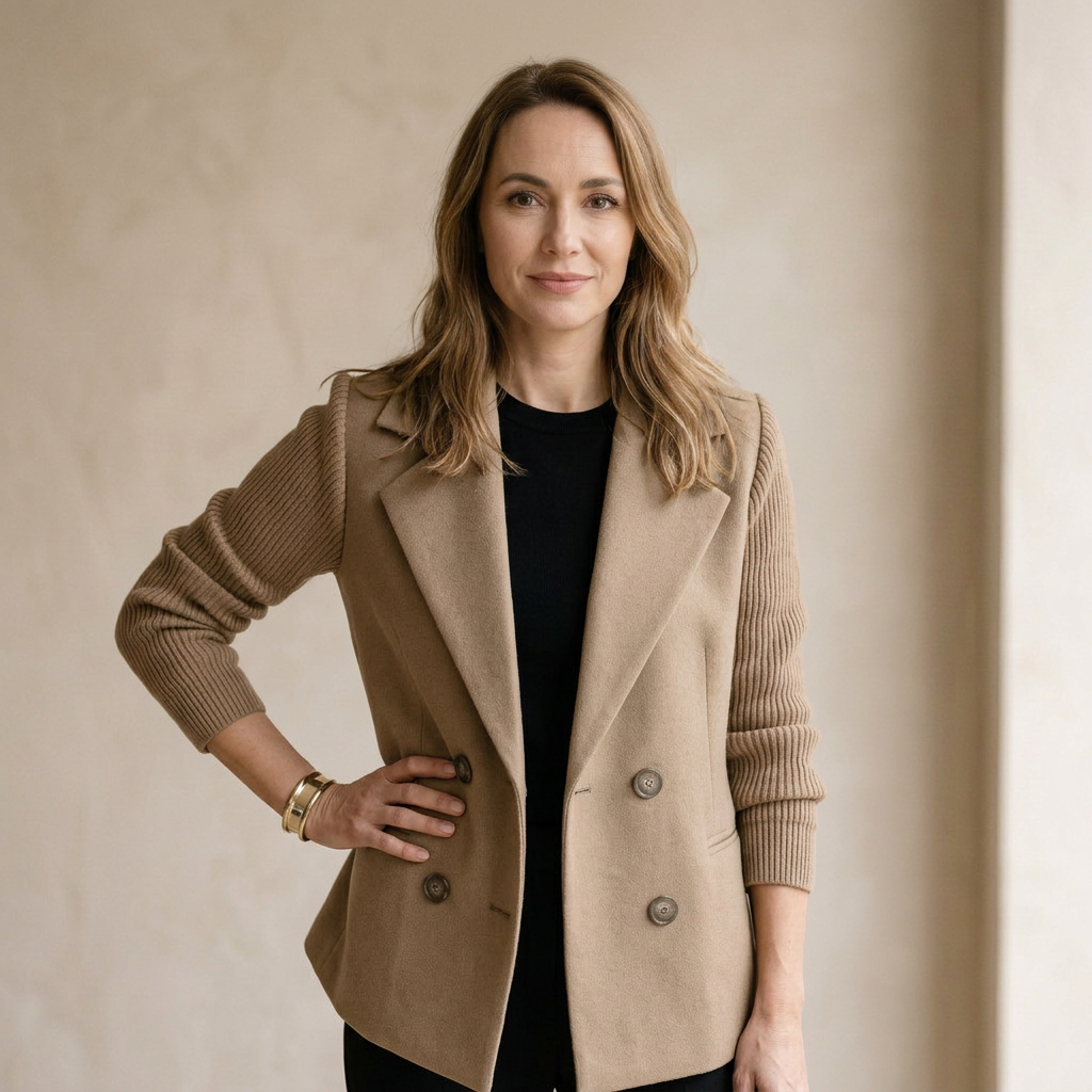 SASHA | Dzianinowa marynarka z guzikami